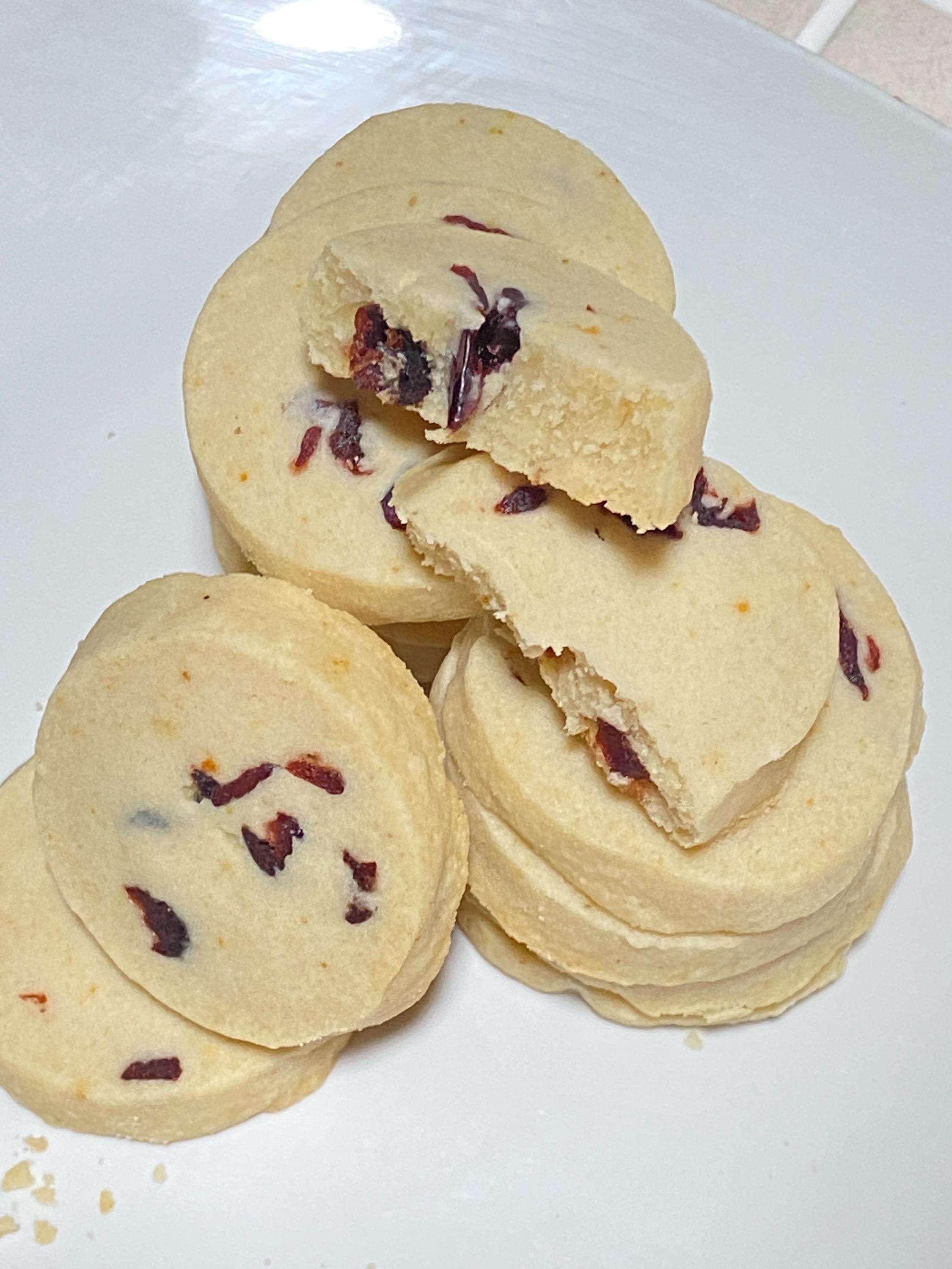 Handcrafted Orange Cranberry Buttery Shortbread Cookies