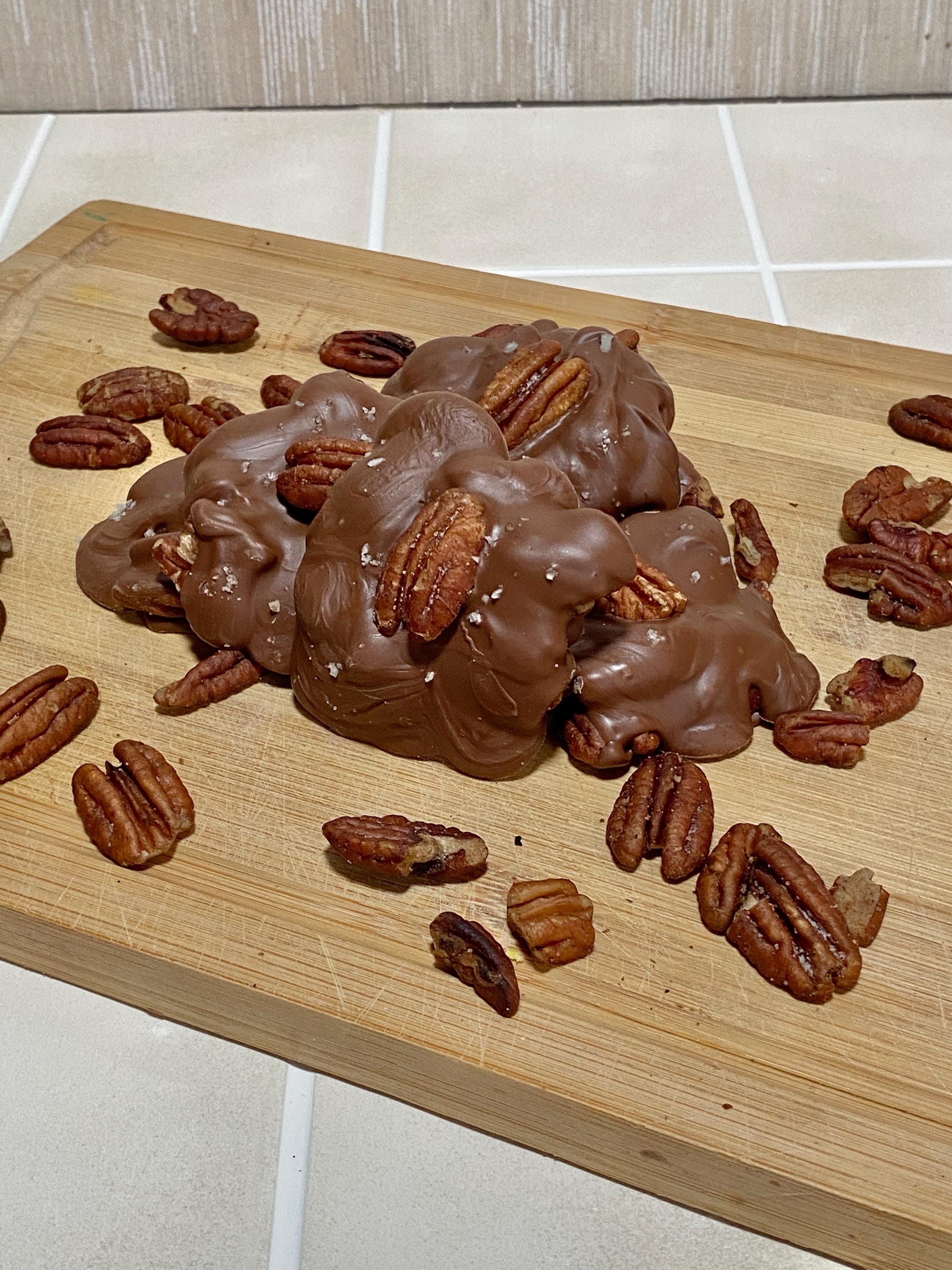 Pecan Caramel Clusters - Chocolate Covered Pecans