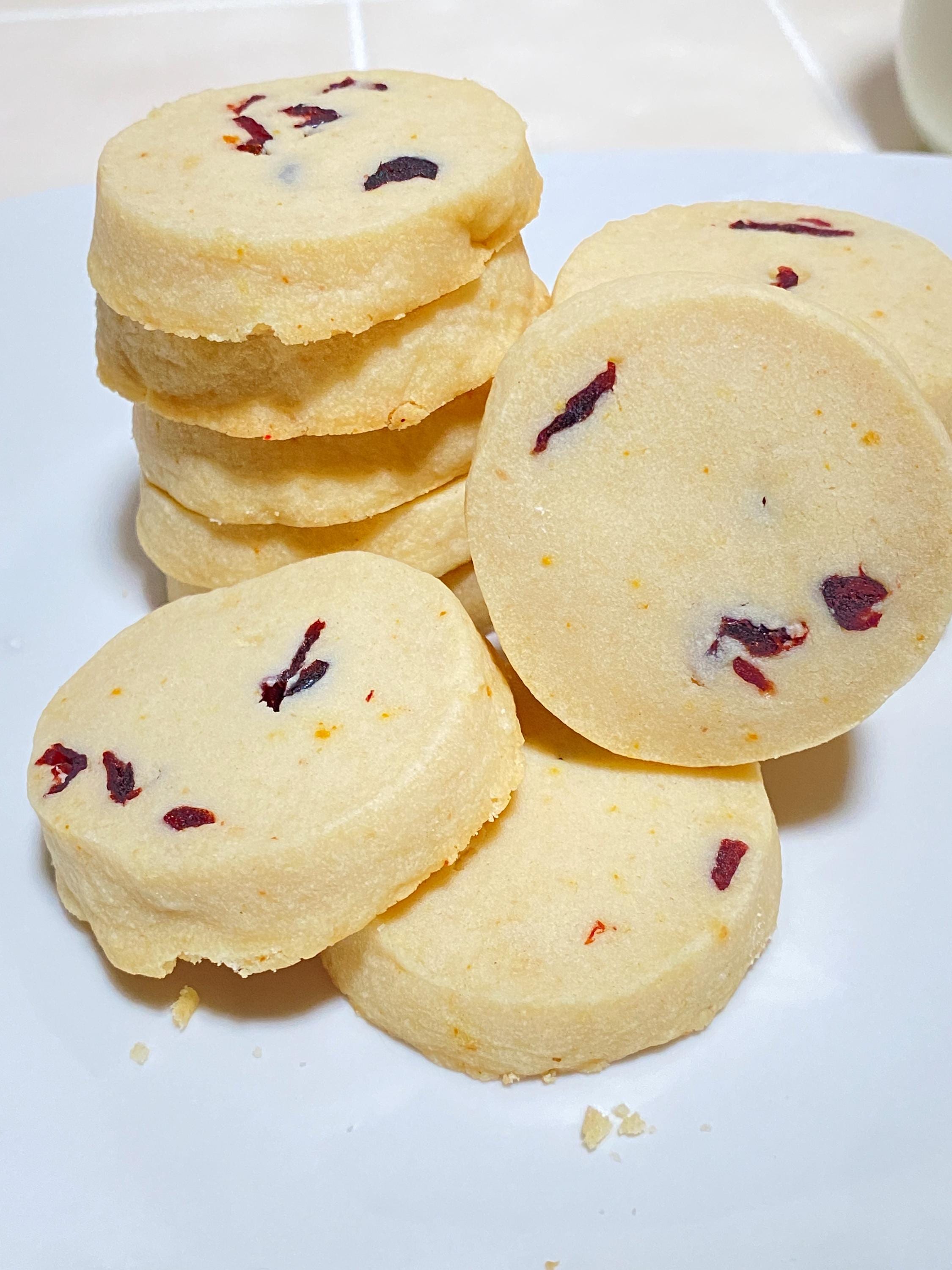 Handcrafted Orange Cranberry Buttery Shortbread Cookies