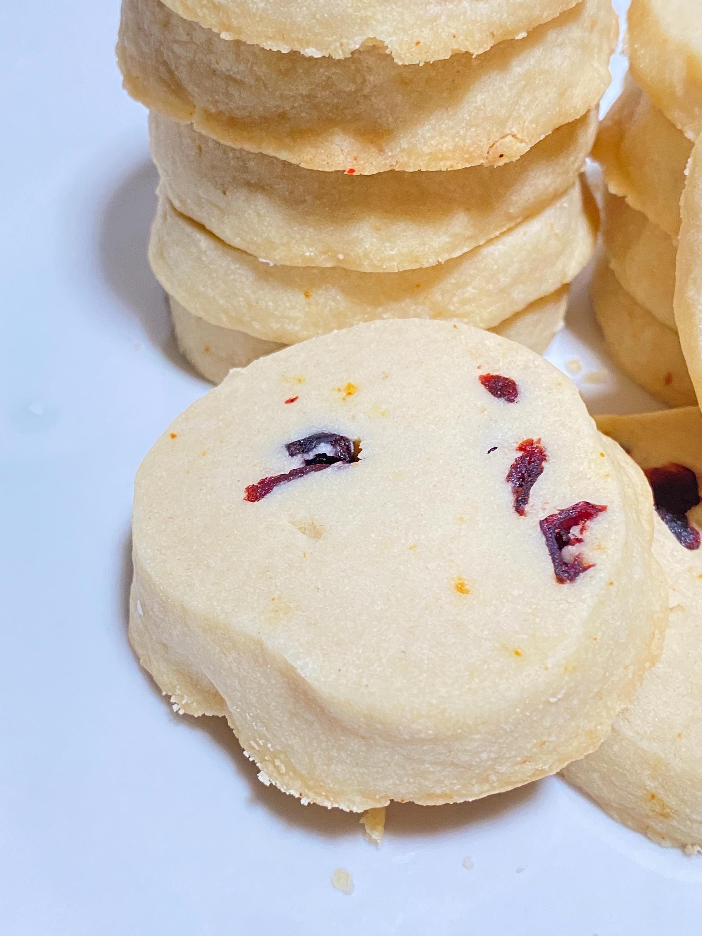 Handcrafted Orange Cranberry Buttery Shortbread Cookies