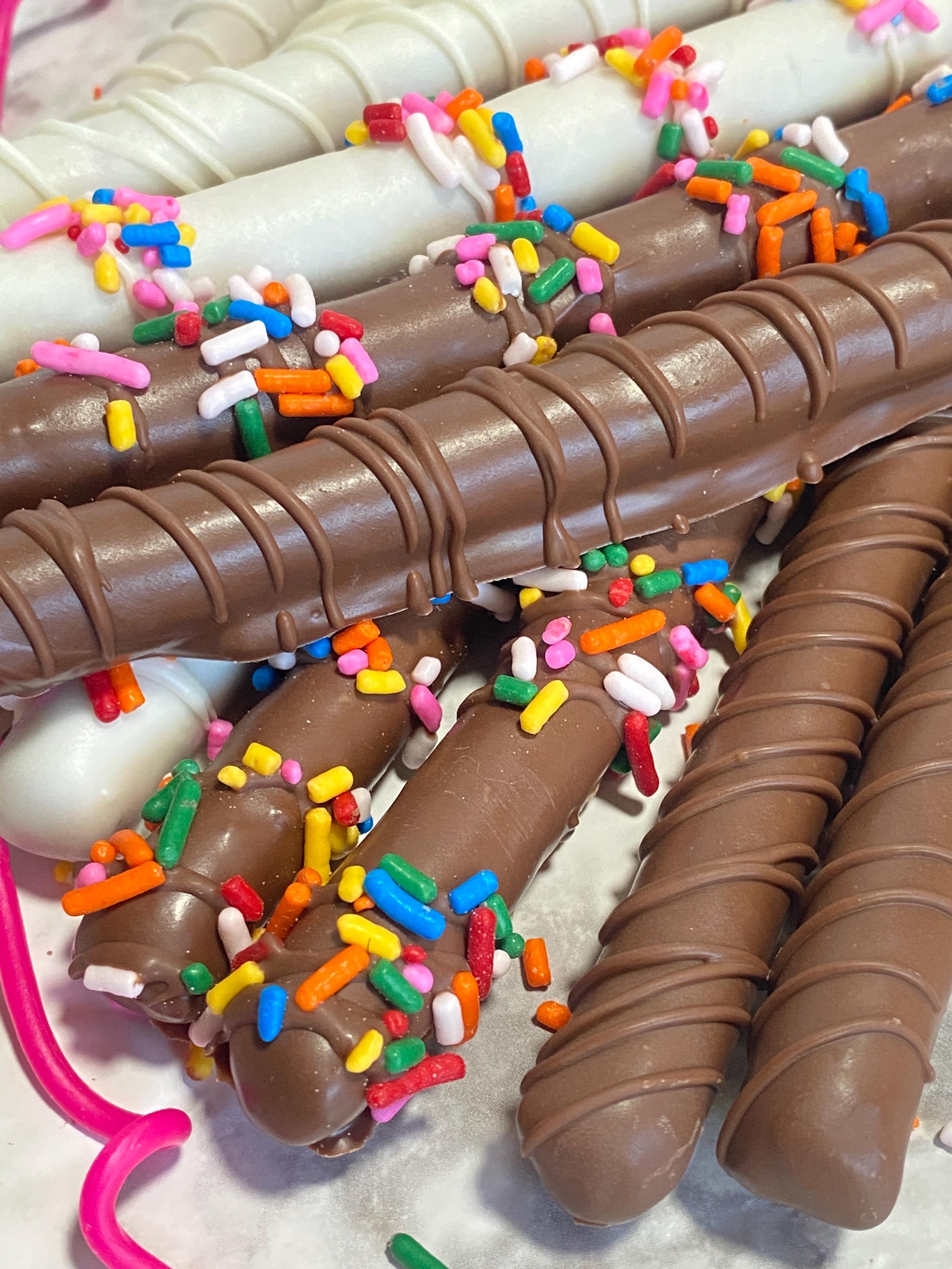 Birthday Theme Chocolate Covered Pretzels