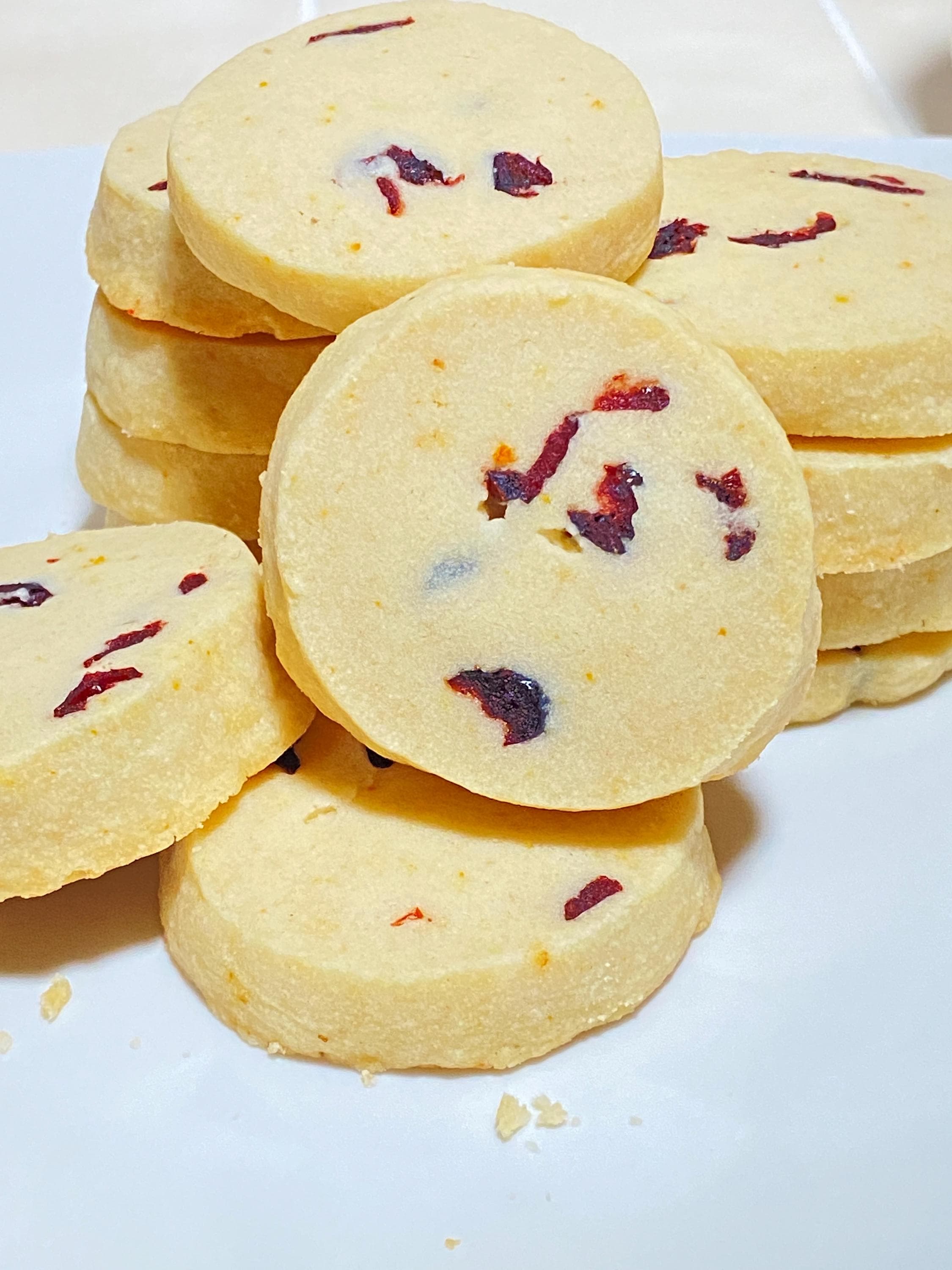 Handcrafted Orange Cranberry Buttery Shortbread Cookies