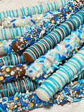 Blue Theme Chocolate Covered Pretzel Rods