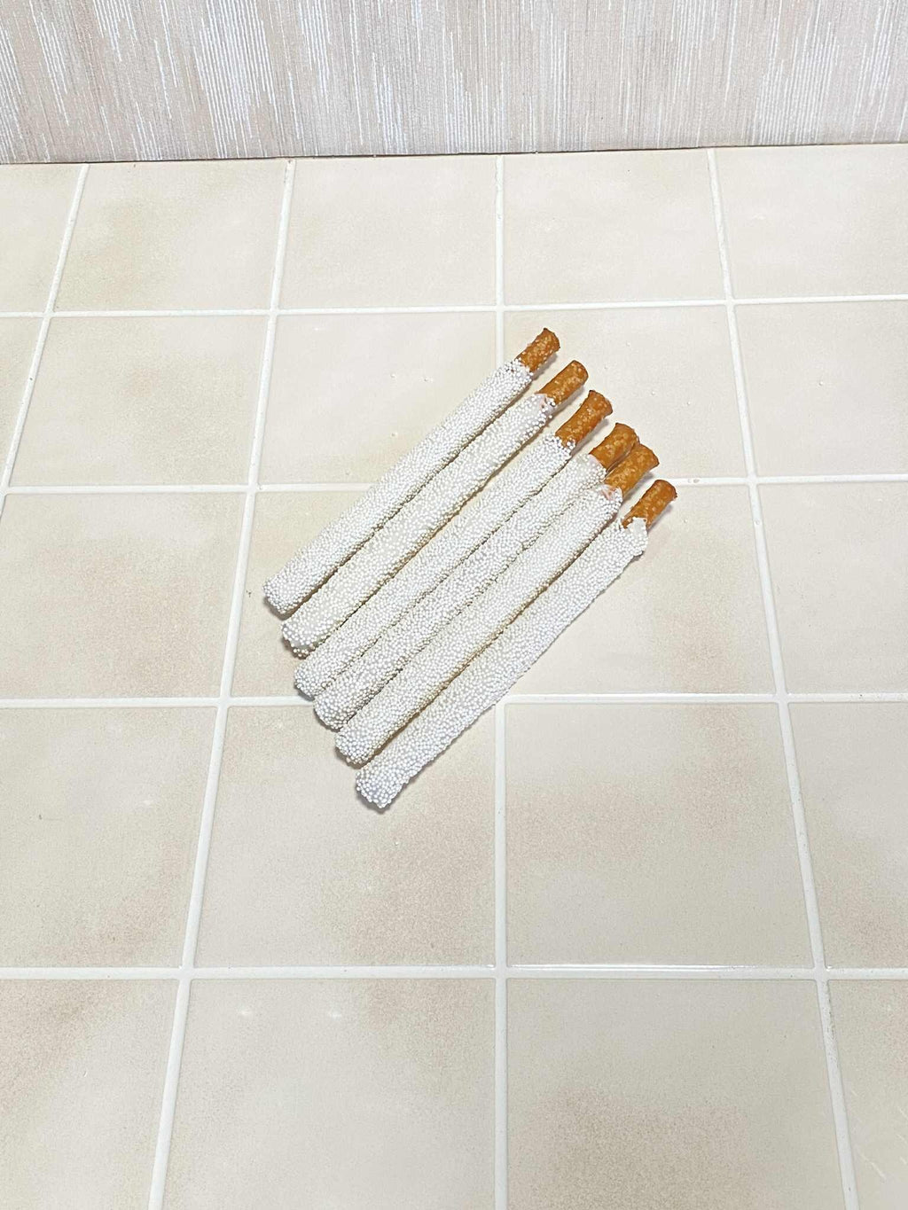 White Chocolate Covered Pretzel Rods: one dozen