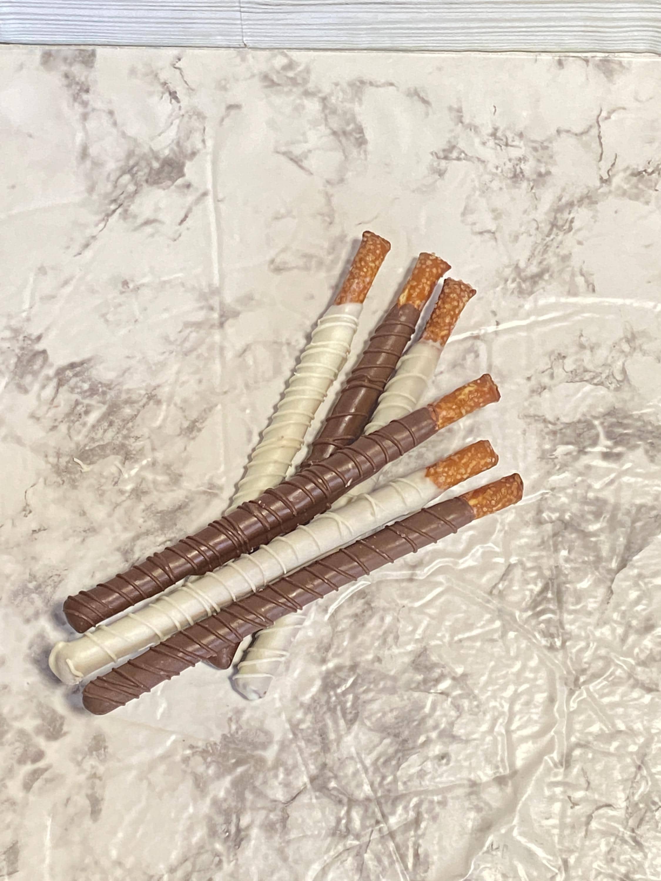 Milk & White Chocolate Covered Pretzel Rods