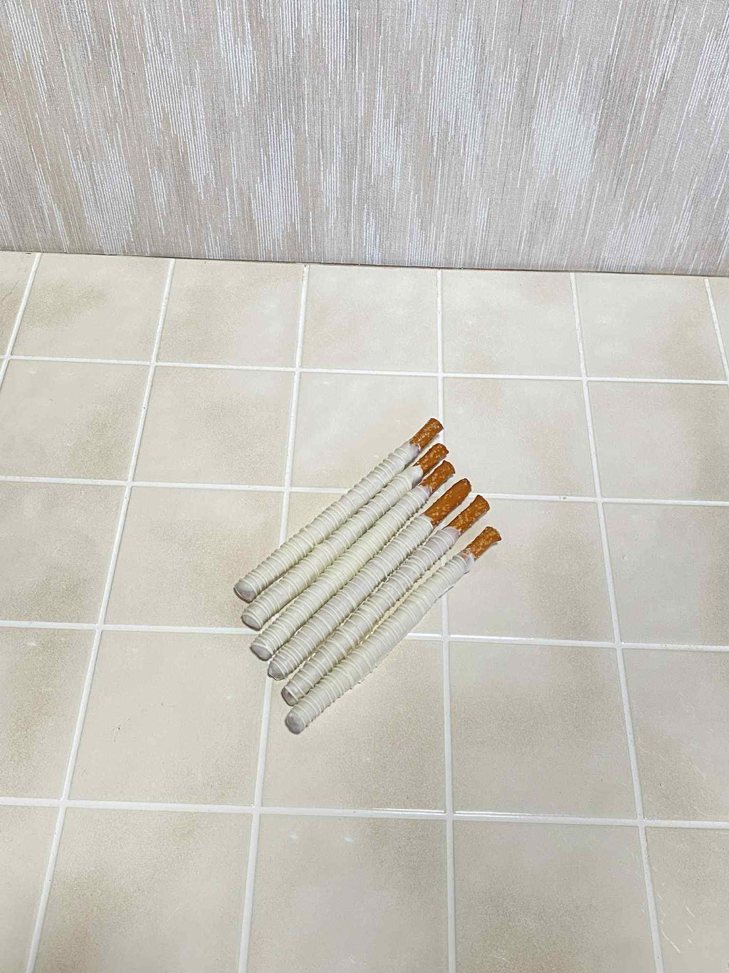 White Chocolate Covered Pretzel Rods: one dozen