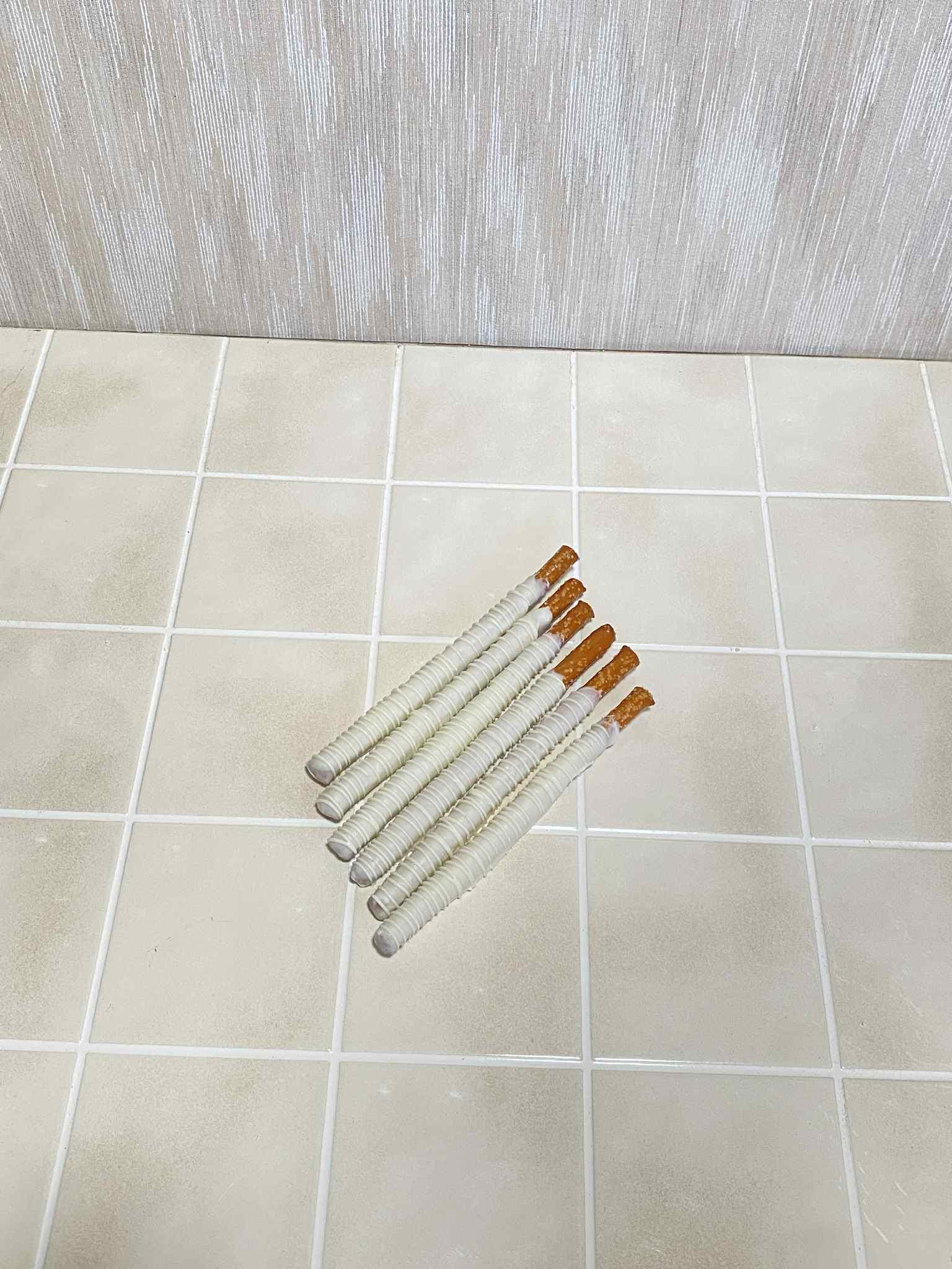White Chocolate Covered Pretzel Rods: one dozen